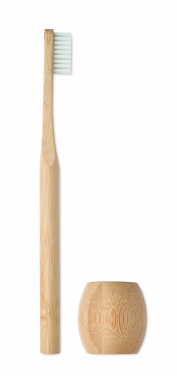 Logo trade promotional gift photo of: Bamboo tooth brush with stand