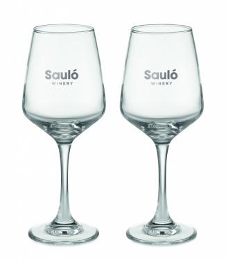 Logo trade promotional giveaways picture of: Set of 2 wine glasses