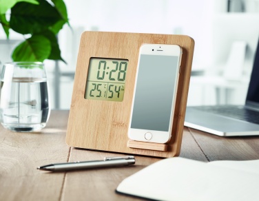 Logo trade promotional gift photo of: Bamboo weather station 10W