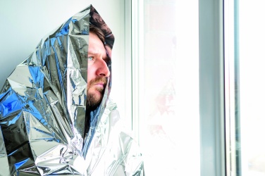 Logo trade promotional gift photo of: Emergency blanket in a pouch