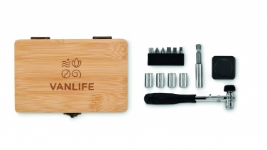 Logo trade advertising products picture of: 13 piece tool set, bamboo case