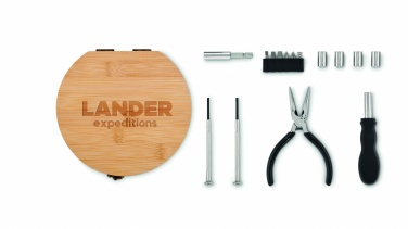 Logo trade promotional products image of: 15 piece tool set bamboo case