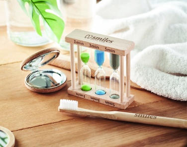 Logotrade promotional gifts photo of: Set of 3 wooden sand timer