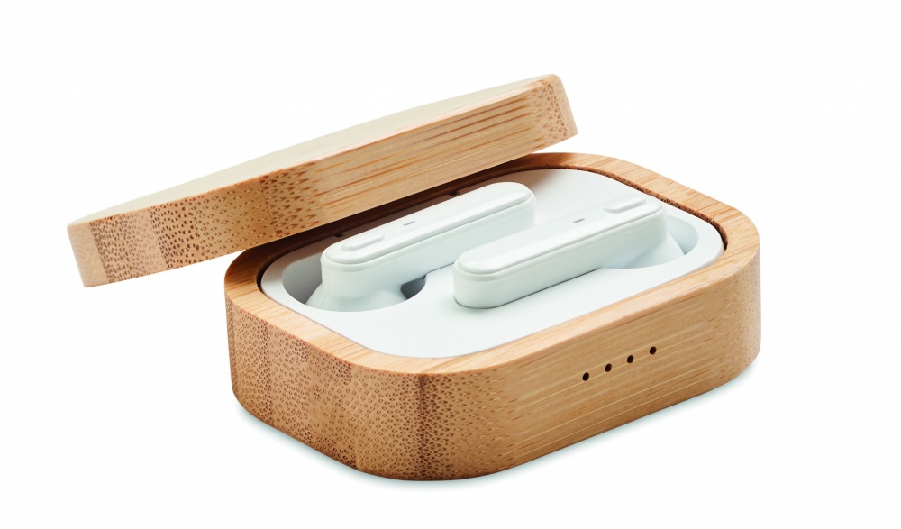 Logotrade promotional items photo of: TWS earbuds in bamboo case