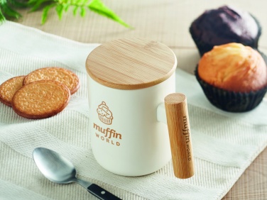 Logo trade promotional gifts picture of: Porcelain mug with lid 380 ml