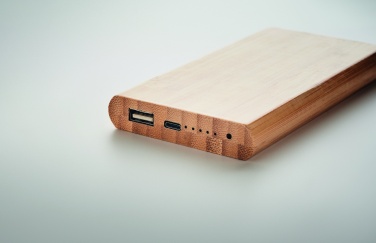 Logo trade promotional items picture of: 6000 mAh Bamboo power bank