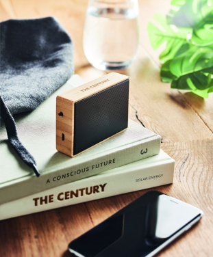 Logotrade promotional merchandise image of: Solar bamboo wireless speaker