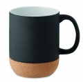 Matt ceramic cork mug 300 ml, Black