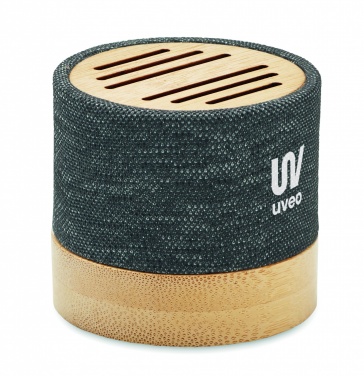 Logo trade promotional merchandise picture of: Bamboo RPET wireless speaker