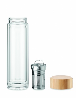 Logo trade promotional products picture of: Double wall glass bottle 400ml Berlin