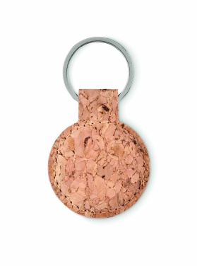 Logo trade promotional giveaway photo of: Round cork key ring Mikkeli