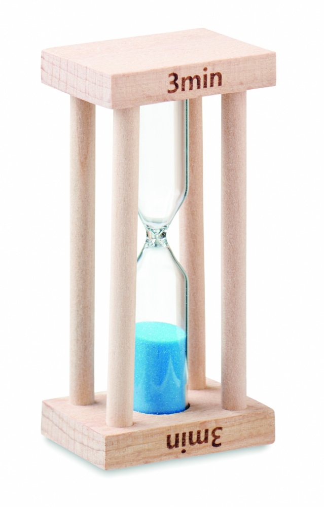 Logo trade promotional gifts picture of: Wooden sand timer 3 minutes
