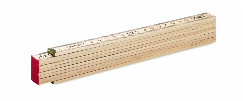 Logo trade promotional giveaway photo of: Carpenter ruler in wood 2m