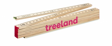 Logo trade promotional giveaways image of: Carpenter ruler in wood 2m