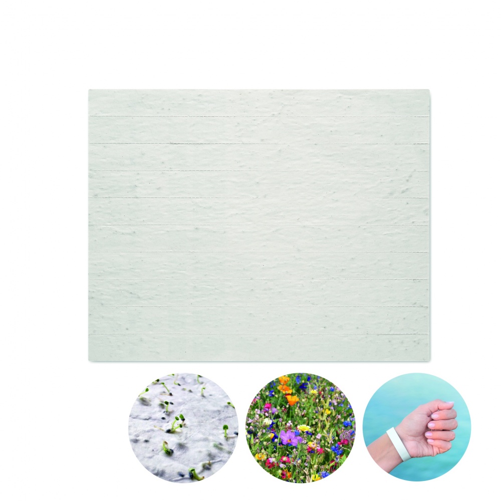 Logo trade advertising product photo of: Sheet of seed paper wristbands