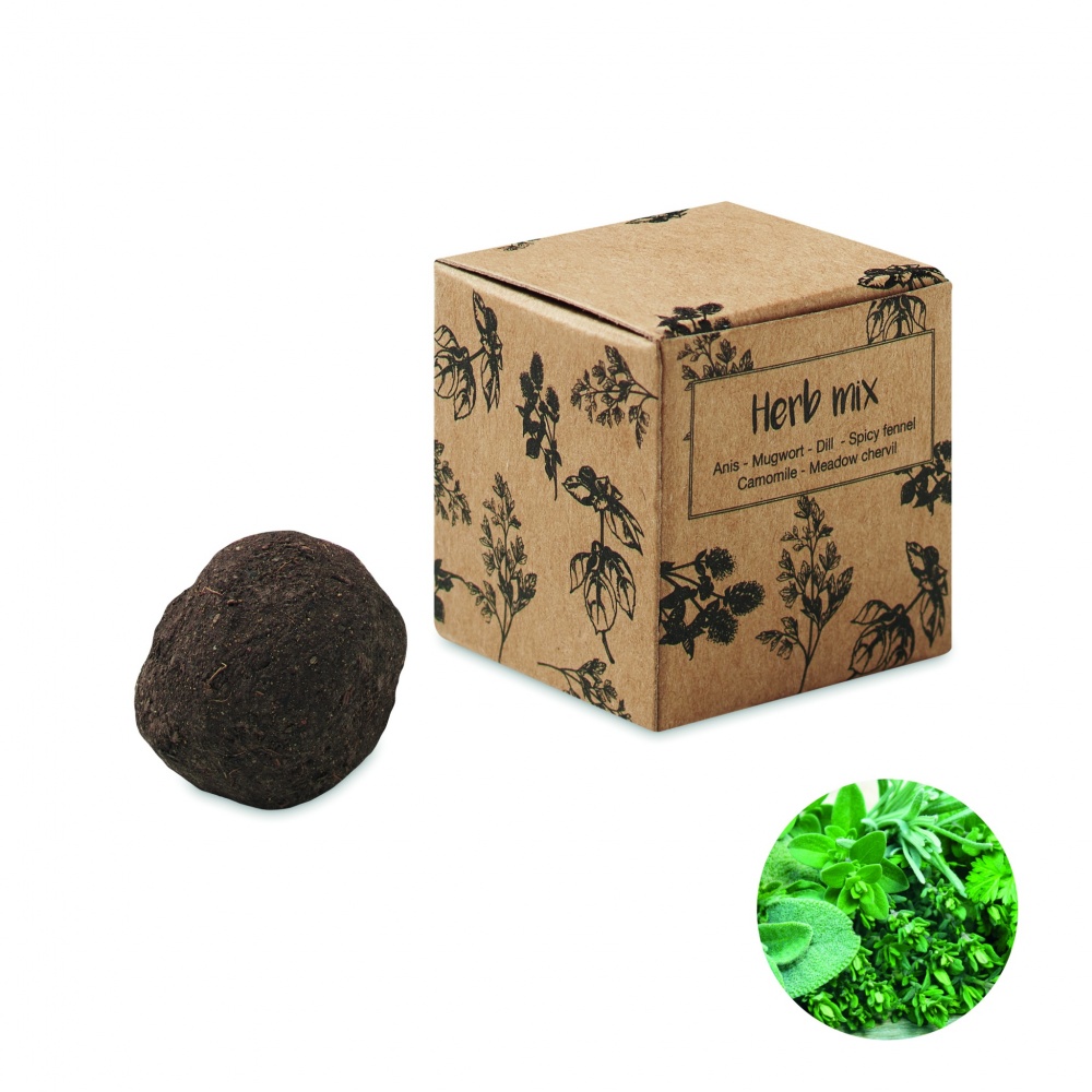 Logo trade promotional products image of: Herb seed bomb in carton box