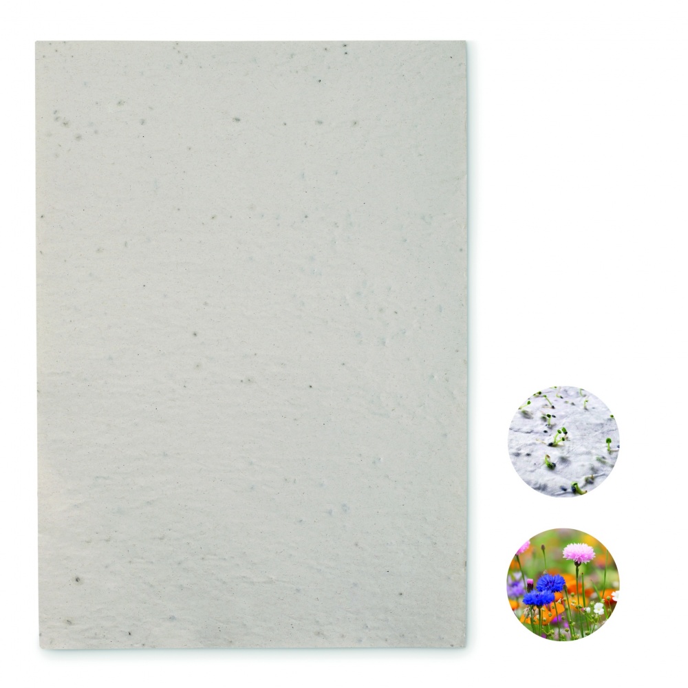 Logo trade promotional merchandise picture of: A4 wildflower seed paper sheet