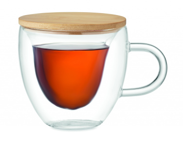 Logo trade promotional giveaways picture of: Double wall borosilicate glass