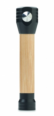 Logo trade promotional items image of: 3-in-1 bamboo flashlight with an emergency hammer and seatbelt cutter