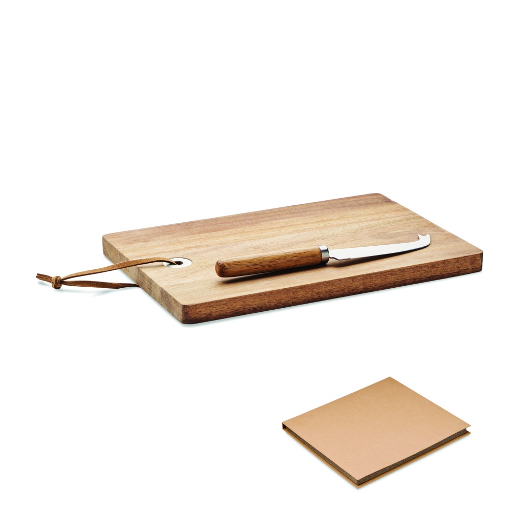 Logotrade promotional product image of: Acacia wood cheese board set Hannover