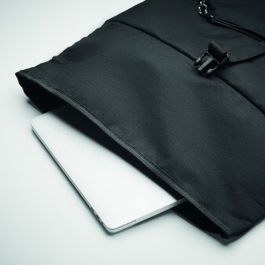 Logo trade promotional giveaways picture of: 600D RPET rolltop backpack