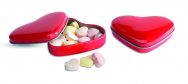 Logo trade corporate gift photo of: Heart tin box with candies