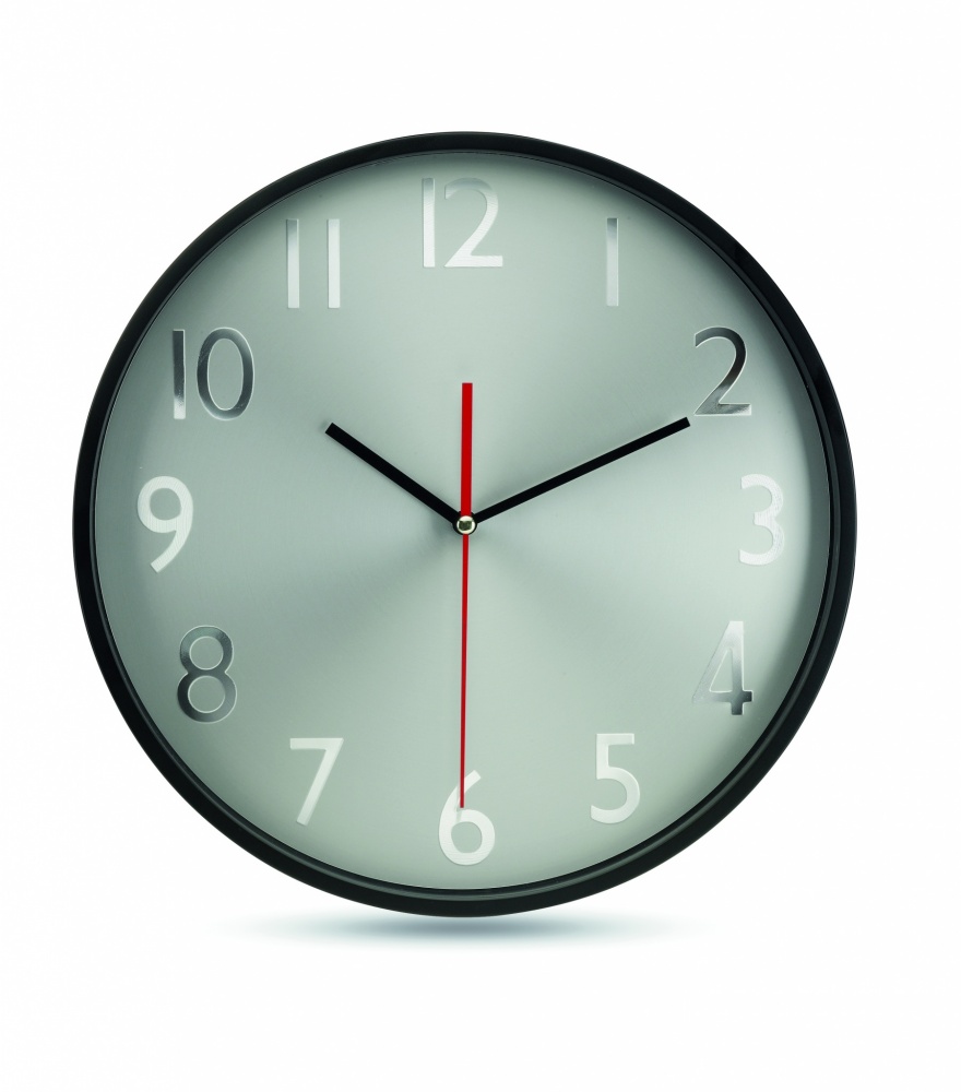 Logo trade promotional merchandise picture of: Wall clock w silver background