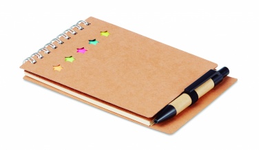 Logo trade business gifts image of: Notepad with pen and memo pad