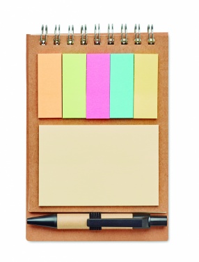 Logo trade promotional giveaways image of: Notepad with pen and memo pad