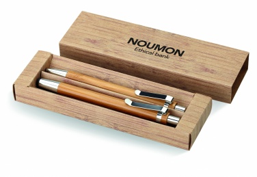 Logotrade promotional product picture of: Bamboo pen and pencil set