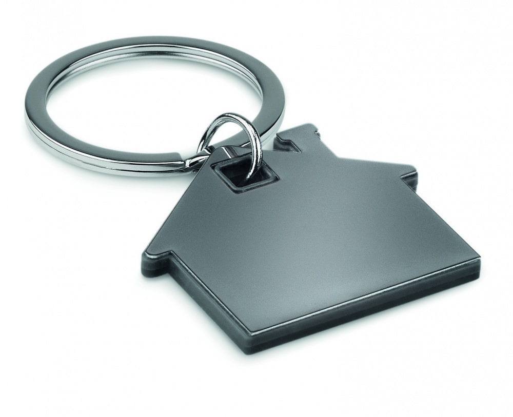 Logo trade promotional item photo of: House shape plastic key ring Rezekne