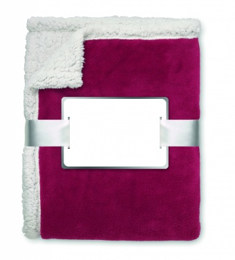 Logo trade promotional items image of: Blanket coral fleece/ sherpa