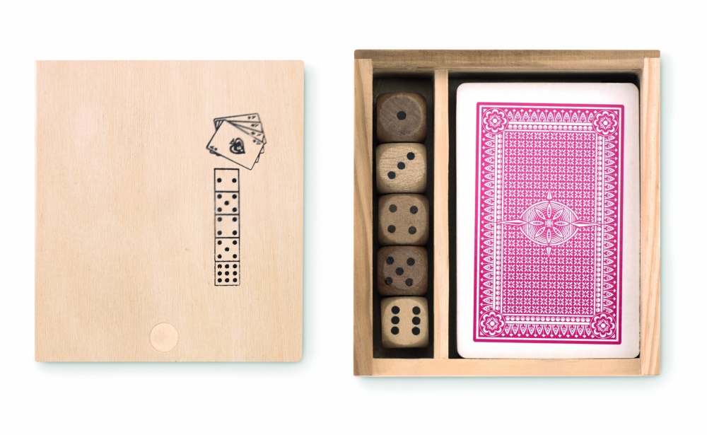 Logo trade promotional items image of: Cards and dices in box