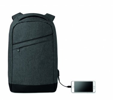 Logo trade corporate gifts image of: 2 tone backpack incl USB plug
