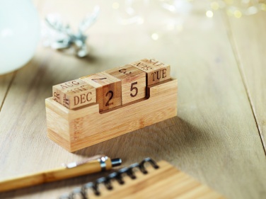 Logo trade promotional giveaway photo of: Bamboo calendar