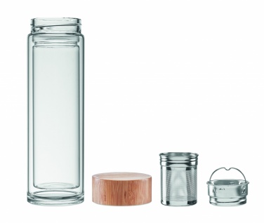 Logotrade promotional giveaways photo of: Double wall glass bottle 400ml München