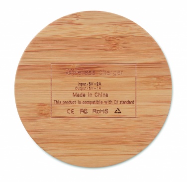 Logotrade advertising products photo of: Wireless charger bamboo 5W