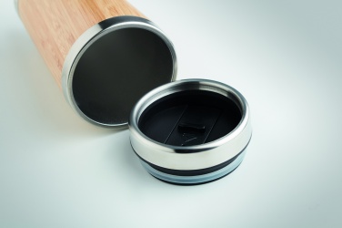 Logo trade advertising products picture of: Double wall bamboo flask 430ml