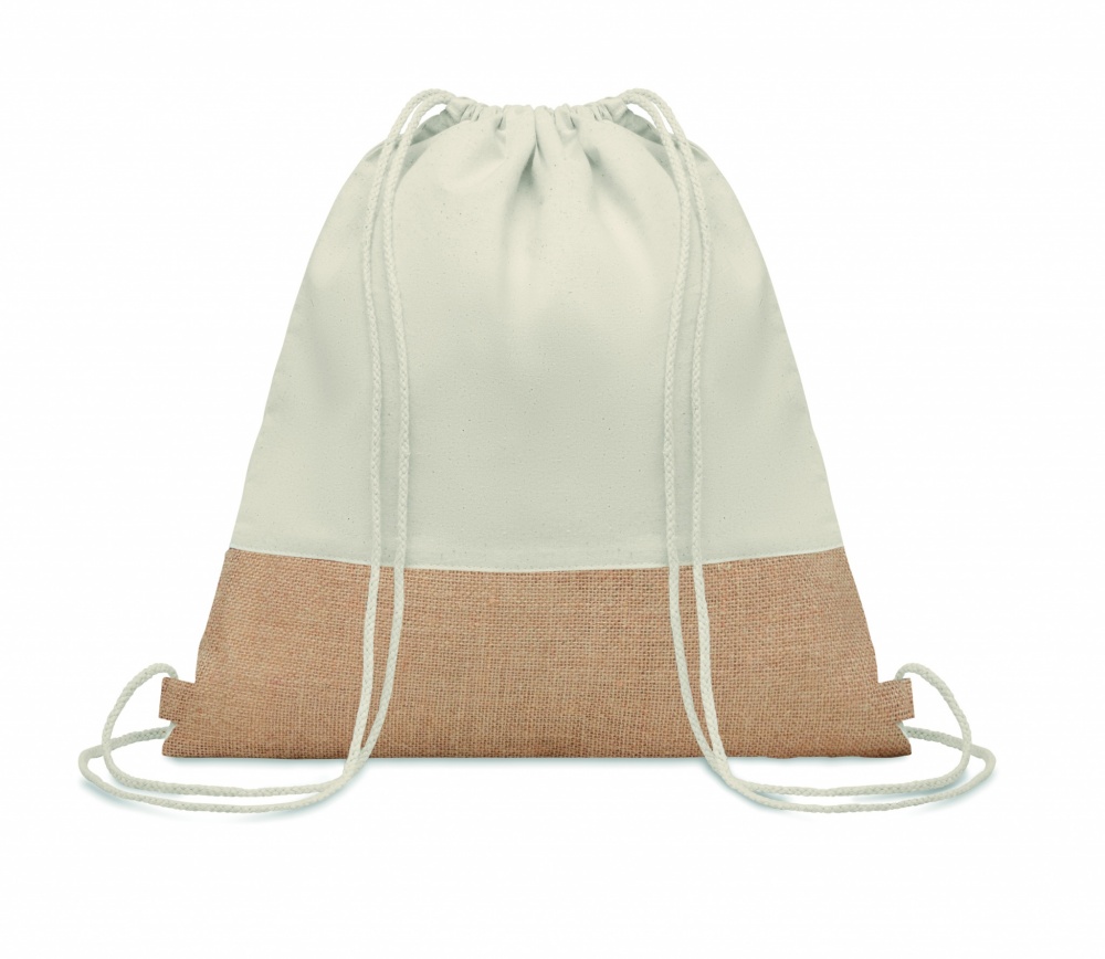 Logo trade promotional gift photo of: Drawstring bag w/ jute details