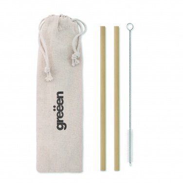 Logo trade promotional giveaways picture of: Bamboo Straw w/brush in pouch
