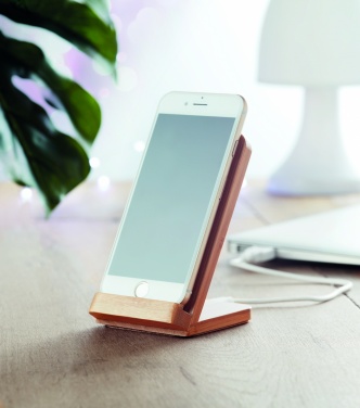 Logo trade promotional giveaways picture of: Bamboo wireless charge stand 5W WIRESTAND