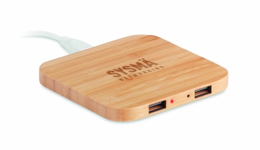 Logo trade corporate gifts picture of: Bamboo wireless charge pad 5W