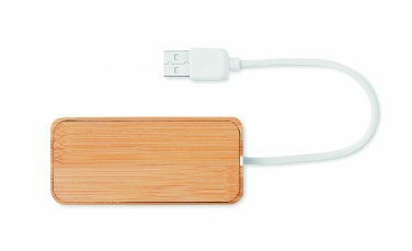 Logo trade advertising products image of: Bamboo USB 3 ports hub