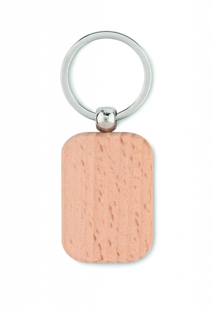 Logo trade promotional product photo of: Rectangular wooden key ring Bauska