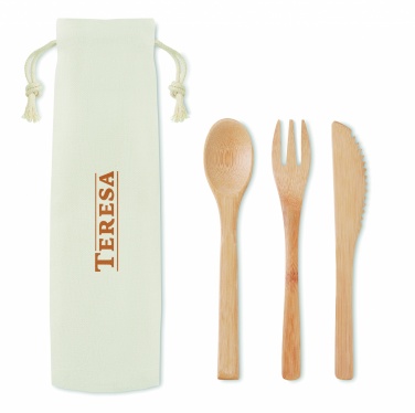 Logo trade promotional giveaways picture of: Bamboo cutlery set