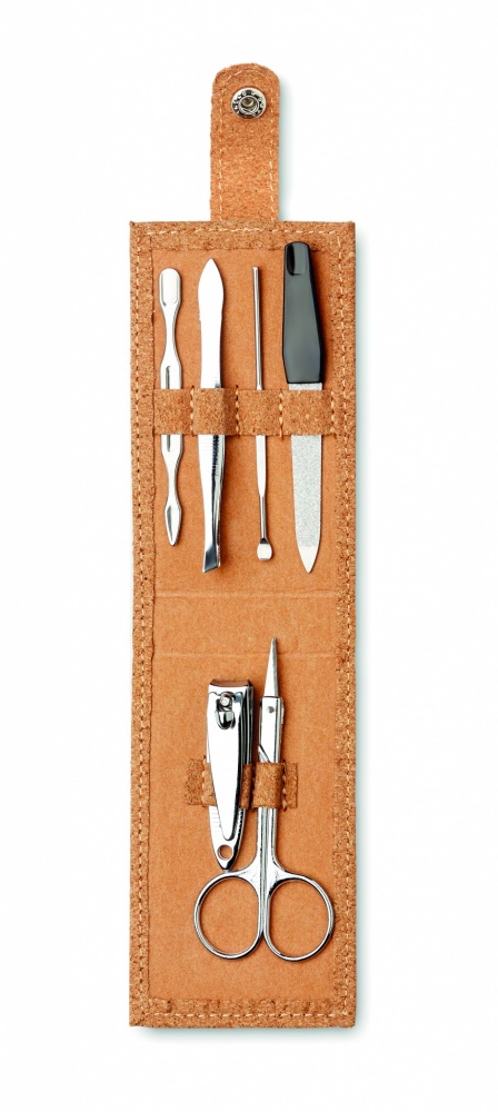 Logo trade promotional gifts image of: Cork 6 piece manicure set