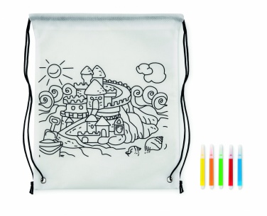 Logo trade promotional gifts image of: Non woven kids bag with pens