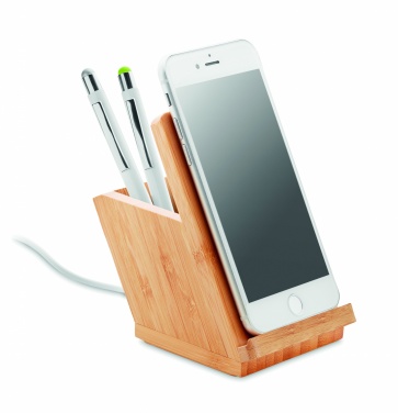 Logo trade promotional merchandise image of: Wireless charger pen holder 5W BAICOI