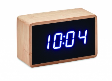 Logotrade promotional merchandise image of: LED alarm clock bamboo casing Düsseldorf