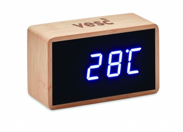 Logo trade advertising products image of: LED alarm clock bamboo casing Düsseldorf
